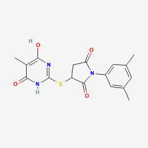 3-[(4,6-Dihydroxy-5-methylpyrimidin-2-yl)sulfanyl]-1-(3,5-dimethylphenyl)pyrrolidine-2,5-dione