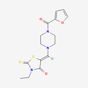 (5Z)-3-ethyl-5-{[4-(furan-2-ylcarbonyl)piperazin-1-yl]methylidene}-2-thioxo-1,3-thiazolidin-4-one