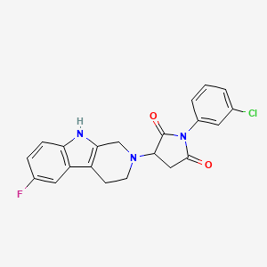 1-(3-chlorophenyl)-3-(6-fluoro-1,3,4,9-tetrahydro-2H-beta-carbolin-2-yl)pyrrolidine-2,5-dione