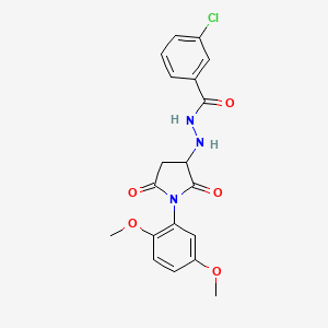 3-chloro-N'-[1-(2,5-dimethoxyphenyl)-2,5-dioxopyrrolidin-3-yl]benzohydrazide