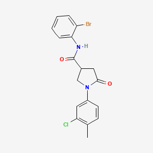 N-(2-bromophenyl)-1-(3-chloro-4-methylphenyl)-5-oxopyrrolidine-3-carboxamide