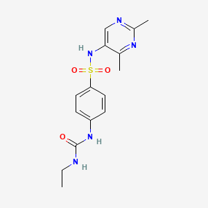 molecular formula C15H19N5O3S B11181247 N-(2,4-Dimethyl-pyrimidin-5-yl)-4-(3-ethyl-ureido)-benzenesulfonamide 