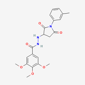 3,4,5-trimethoxy-N'-[1-(3-methylphenyl)-2,5-dioxopyrrolidin-3-yl]benzohydrazide