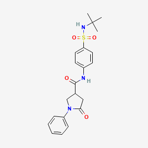 molecular formula C21H25N3O4S B11181265 N-[4-(tert-butylsulfamoyl)phenyl]-5-oxo-1-phenylpyrrolidine-3-carboxamide 