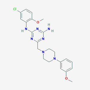 N-(5-chloro-2-methoxyphenyl)-6-{[4-(3-methoxyphenyl)piperazin-1-yl]methyl}-1,3,5-triazine-2,4-diamine