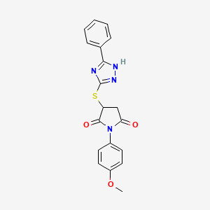 1-(4-methoxyphenyl)-3-[(5-phenyl-4H-1,2,4-triazol-3-yl)sulfanyl]pyrrolidine-2,5-dione