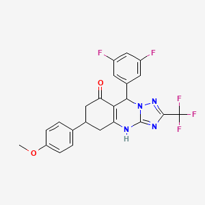 9-(3,5-difluorophenyl)-6-(4-methoxyphenyl)-2-(trifluoromethyl)-5,6,7,9-tetrahydro[1,2,4]triazolo[5,1-b]quinazolin-8(4H)-one