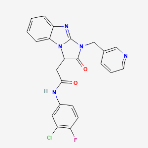 N-(3-chloro-4-fluorophenyl)-2-[2-oxo-1-(pyridin-3-ylmethyl)-2,3-dihydro-1H-imidazo[1,2-a]benzimidazol-3-yl]acetamide