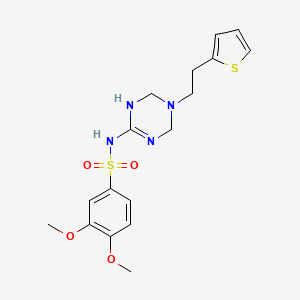 3,4-dimethoxy-N-{5-[2-(thiophen-2-yl)ethyl]-1,4,5,6-tetrahydro-1,3,5-triazin-2-yl}benzenesulfonamide