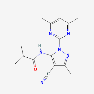 N-[4-cyano-1-(4,6-dimethylpyrimidin-2-yl)-3-methyl-1H-pyrazol-5-yl]-2-methylpropanamide