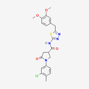 1-(3-chloro-4-methylphenyl)-N-[5-(3,4-dimethoxybenzyl)-1,3,4-thiadiazol-2-yl]-5-oxopyrrolidine-3-carboxamide