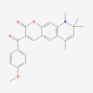 3-[(4-methoxyphenyl)carbonyl]-6,8,8,9-tetramethyl-8,9-dihydro-2H-pyrano[3,2-g]quinolin-2-one