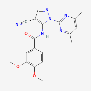 N-[4-cyano-1-(4,6-dimethylpyrimidin-2-yl)-1H-pyrazol-5-yl]-3,4-dimethoxybenzamide