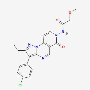 molecular formula C20H18ClN5O3 B11181402 N-[3-(4-chlorophenyl)-2-ethyl-6-oxopyrazolo[1,5-a]pyrido[3,4-e]pyrimidin-7(6H)-yl]-2-methoxyacetamide 