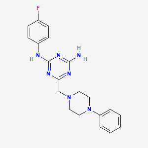 N-(4-fluorophenyl)-6-[(4-phenylpiperazin-1-yl)methyl]-1,3,5-triazine-2,4-diamine