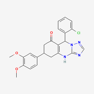 9-(2-chlorophenyl)-6-(3,4-dimethoxyphenyl)-5,6,7,9-tetrahydro[1,2,4]triazolo[5,1-b]quinazolin-8(4H)-one