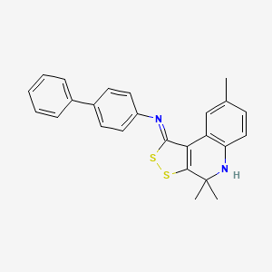 N-[(1Z)-4,4,8-trimethyl-4,5-dihydro-1H-[1,2]dithiolo[3,4-c]quinolin-1-ylidene]biphenyl-4-amine