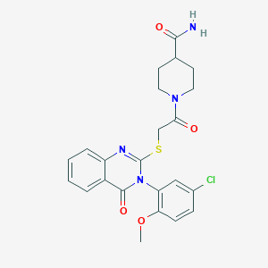 1-({[3-(5-Chloro-2-methoxyphenyl)-4-oxo-3,4-dihydroquinazolin-2-yl]sulfanyl}acetyl)piperidine-4-carboxamide