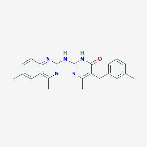 2-[(4,6-dimethylquinazolin-2-yl)amino]-6-methyl-5-(3-methylbenzyl)pyrimidin-4(3H)-one