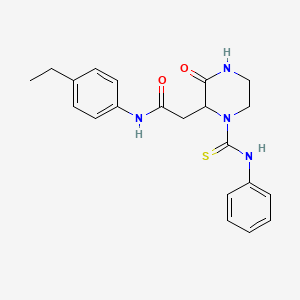 N-(4-ethylphenyl)-2-[3-oxo-1-(phenylcarbamothioyl)piperazin-2-yl]acetamide