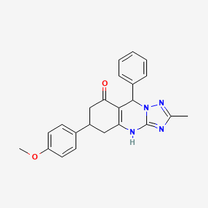 molecular formula C23H22N4O2 B11181552 6-(4-methoxyphenyl)-2-methyl-9-phenyl-5,6,7,9-tetrahydro[1,2,4]triazolo[5,1-b]quinazolin-8(4H)-one 