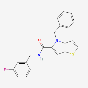 4-Benzyl-N-[(3-fluorophenyl)methyl]-4H-thieno[3,2-B]pyrrole-5-carboxamide