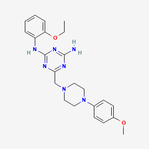 molecular formula C23H29N7O2 B11181567 N-(2-ethoxyphenyl)-6-{[4-(4-methoxyphenyl)piperazin-1-yl]methyl}-1,3,5-triazine-2,4-diamine 