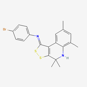 4-bromo-N-[(1Z)-4,4,6,8-tetramethyl-4,5-dihydro-1H-[1,2]dithiolo[3,4-c]quinolin-1-ylidene]aniline