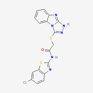 N-(6-chloro-1,3-benzothiazol-2-yl)-2-(9H-[1,2,4]triazolo[4,3-a]benzimidazol-3-ylsulfanyl)acetamide