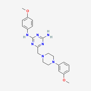 N-(4-amino-6-{[4-(3-methoxyphenyl)piperazino]methyl}-1,3,5-triazin-2-yl)-N-(4-methoxyphenyl)amine