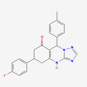 6-(4-fluorophenyl)-9-(4-methylphenyl)-5,6,7,9-tetrahydro[1,2,4]triazolo[5,1-b]quinazolin-8(4H)-one