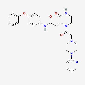 2-(3-oxo-1-{[4-(pyridin-2-yl)piperazin-1-yl]acetyl}piperazin-2-yl)-N-(4-phenoxyphenyl)acetamide