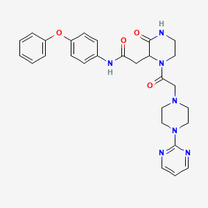 2-(3-oxo-1-{[4-(pyrimidin-2-yl)piperazin-1-yl]acetyl}piperazin-2-yl)-N-(4-phenoxyphenyl)acetamide