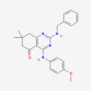 2-(Benzylamino)-4-[(4-methoxyphenyl)amino]-7,7-dimethyl-5,6,7,8-tetrahydroquinazolin-5-one