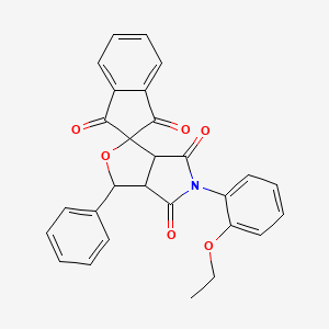 molecular formula C28H21NO6 B11181737 5-(2-ethoxyphenyl)-3-phenyl-3a,6a-dihydrospiro[furo[3,4-c]pyrrole-1,2'-indene]-1',3',4,6(3H,5H)-tetrone 