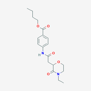 Butyl 4-{[(4-ethyl-3-oxomorpholin-2-yl)acetyl]amino}benzoate