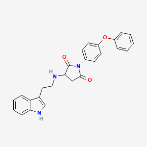 molecular formula C26H23N3O3 B11181756 3-{[2-(1H-indol-3-yl)ethyl]amino}-1-(4-phenoxyphenyl)pyrrolidine-2,5-dione 