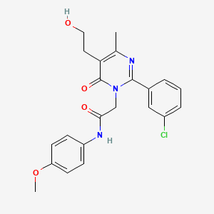 2-[2-(3-chlorophenyl)-5-(2-hydroxyethyl)-4-methyl-6-oxopyrimidin-1(6H)-yl]-N-(4-methoxyphenyl)acetamide