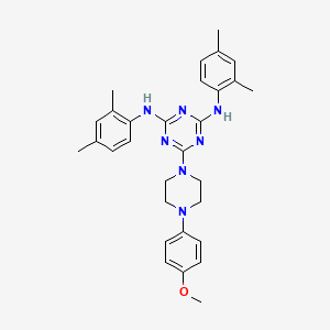 molecular formula C30H35N7O B11181772 N,N'-bis(2,4-dimethylphenyl)-6-[4-(4-methoxyphenyl)piperazin-1-yl]-1,3,5-triazine-2,4-diamine 