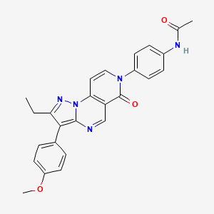 N-{4-[2-ethyl-3-(4-methoxyphenyl)-6-oxopyrazolo[1,5-a]pyrido[3,4-e]pyrimidin-7(6H)-yl]phenyl}acetamide