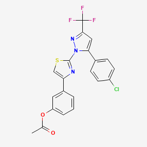 3-{2-[5-(4-chlorophenyl)-3-(trifluoromethyl)-1H-pyrazol-1-yl]-1,3-thiazol-4-yl}phenyl acetate