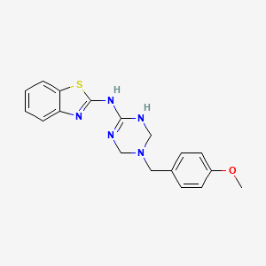 molecular formula C18H19N5OS B11181832 Benzothiazol-2-yl-[5-(4-methoxy-benzyl)-1,4,5,6-tetrahydro-[1,3,5]triazin-2-yl]-amine 