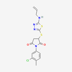 1-(3-Chloro-4-methylphenyl)-3-{[5-(prop-2-en-1-ylamino)-1,3,4-thiadiazol-2-yl]sulfanyl}pyrrolidine-2,5-dione