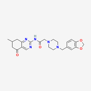 2-[4-(1,3-benzodioxol-5-ylmethyl)piperazin-1-yl]-N-(7-methyl-5-oxo-5,6,7,8-tetrahydroquinazolin-2-yl)acetamide