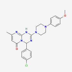 molecular formula C24H25ClN6O2 B11181865 4-(4-chlorophenyl)-2-[4-(4-methoxyphenyl)piperazin-1-yl]-8-methyl-4,9-dihydro-6H-pyrimido[1,2-a][1,3,5]triazin-6-one 