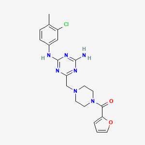 (4-{[4-Amino-6-(3-chloro-4-methylanilino)-1,3,5-triazin-2-yl]methyl}piperazino)(2-furyl)methanone