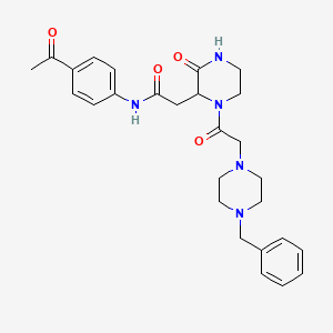 N-(4-acetylphenyl)-2-{1-[(4-benzylpiperazin-1-yl)acetyl]-3-oxopiperazin-2-yl}acetamide