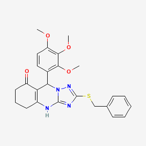 2-(benzylsulfanyl)-9-(2,3,4-trimethoxyphenyl)-5,6,7,9-tetrahydro[1,2,4]triazolo[5,1-b]quinazolin-8(4H)-one