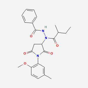 N'-[1-(2-methoxy-5-methylphenyl)-2,5-dioxopyrrolidin-3-yl]-N'-(2-methylbutanoyl)benzohydrazide