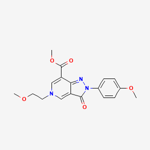 molecular formula C18H19N3O5 B11181934 methyl 5-(2-methoxyethyl)-2-(4-methoxyphenyl)-3-oxo-3,5-dihydro-2H-pyrazolo[4,3-c]pyridine-7-carboxylate 